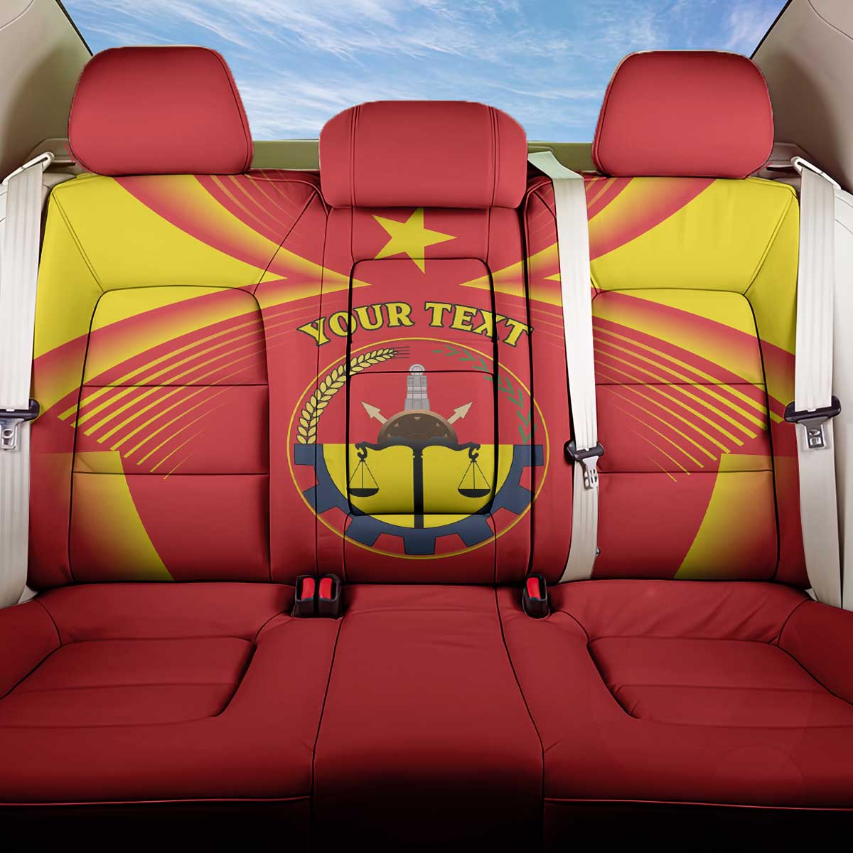Personalized Tigray Region Back Car Seat Cover Coat Of Arms With Tigray Map