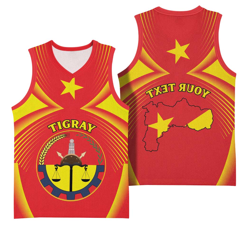Personalized Tigray Region Basketball Jersey Coat Of Arms With Tigray Map - African Pride
