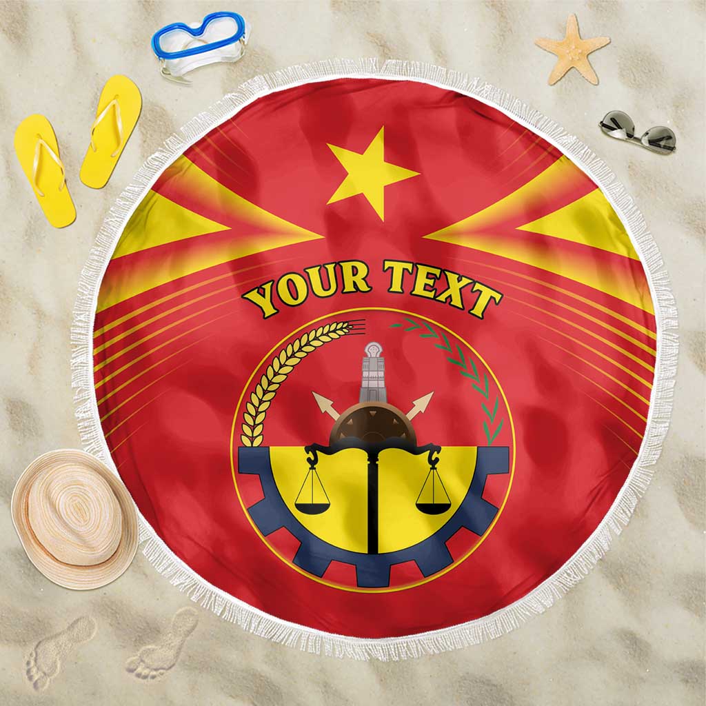 Personalized Tigray Region Beach Blanket Coat Of Arms With Tigray Map