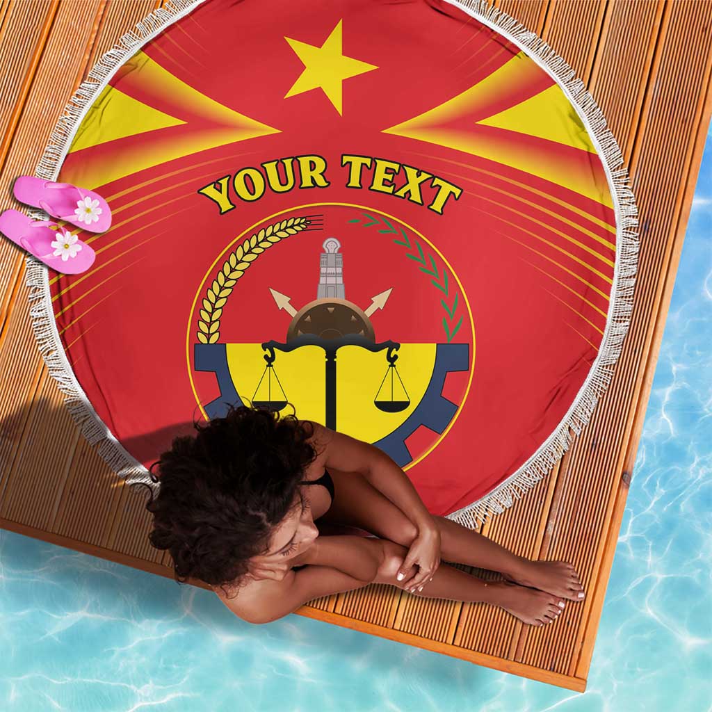 Personalized Tigray Region Beach Blanket Coat Of Arms With Tigray Map