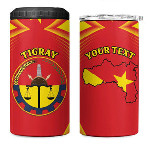 Personalized Tigray Region 4 in 1 Can Cooler Tumbler Coat Of Arms With Tigray Map