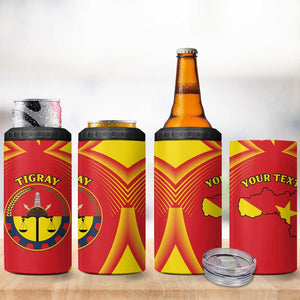 Personalized Tigray Region 4 in 1 Can Cooler Tumbler Coat Of Arms With Tigray Map