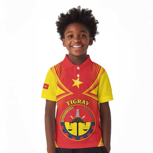 Personalized Tigray Region Kid Polo Shirt Coat Of Arms With Tigray Map