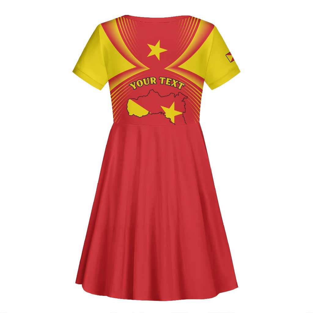 Personalized Tigray Region Kid Short Sleeve Dress Coat Of Arms With Tigray Map