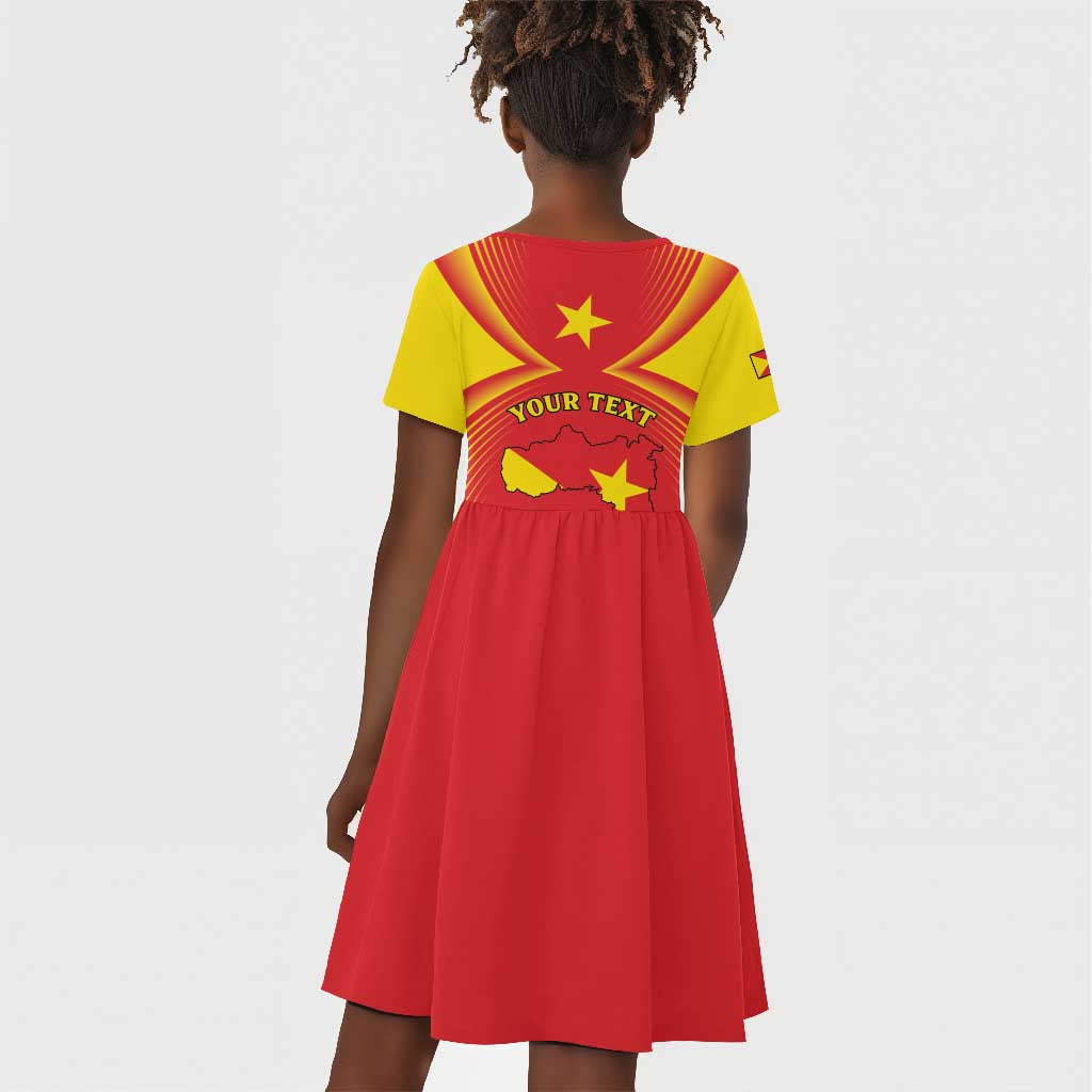 Personalized Tigray Region Kid Short Sleeve Dress Coat Of Arms With Tigray Map