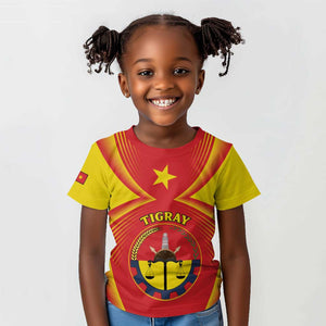 Personalized Tigray Region Kid T shirt Coat Of Arms With Tigray Map