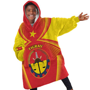 Personalized Tigray Region Kid Wearable Blanket Hoodie Coat Of Arms With Tigray Map
