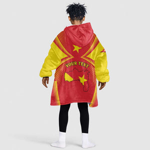 Personalized Tigray Region Kid Wearable Blanket Hoodie Coat Of Arms With Tigray Map