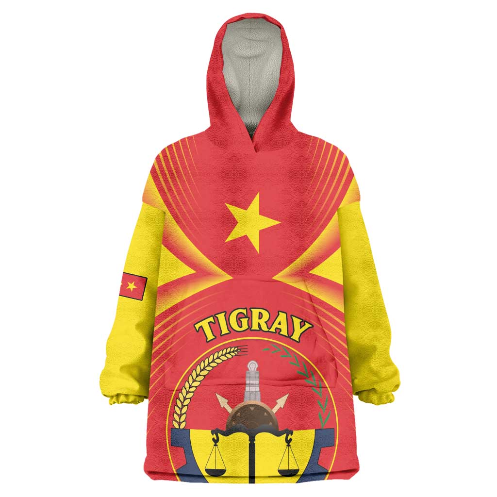 Personalized Tigray Region Kid Wearable Blanket Hoodie Coat Of Arms With Tigray Map
