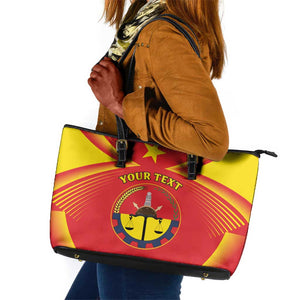 Personalized Tigray Region Leather Tote Bag Coat Of Arms With Tigray Map