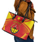 Personalized Tigray Region Leather Tote Bag Coat Of Arms With Tigray Map