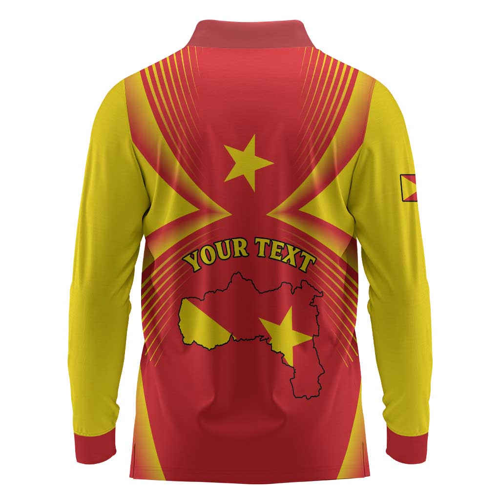 Personalized Tigray Region Long Sleeve Polo Shirt Coat Of Arms With Tigray Map