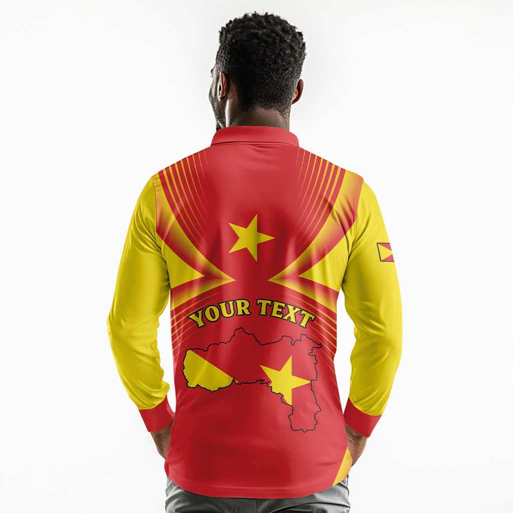Personalized Tigray Region Long Sleeve Polo Shirt Coat Of Arms With Tigray Map