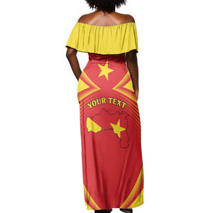 Personalized Tigray Region Off Shoulder Maxi Dress Coat Of Arms With Tigray Map
