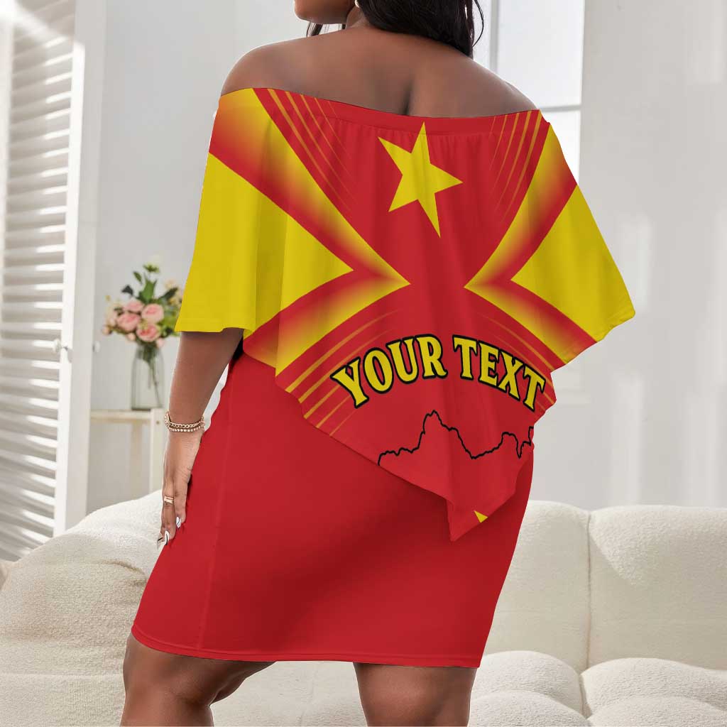 Personalized Tigray Region Off Shoulder Short Dress Coat Of Arms With Tigray Map