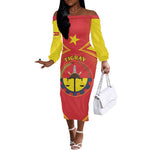 Personalized Tigray Region Off The Shoulder Long Sleeve Dress Coat Of Arms With Tigray Map