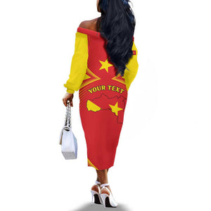 Personalized Tigray Region Off The Shoulder Long Sleeve Dress Coat Of Arms With Tigray Map