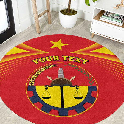Personalized Tigray Region Round Carpet Coat Of Arms With Tigray Map