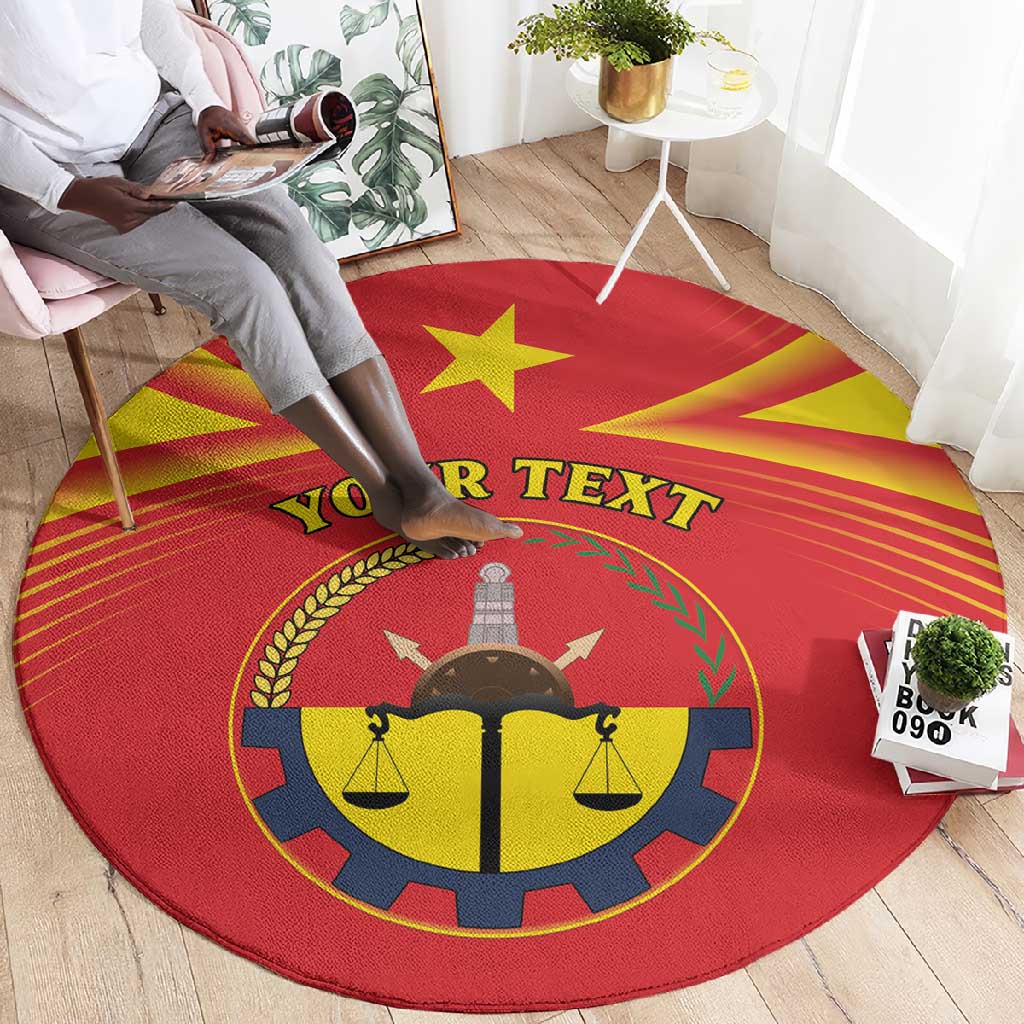 Personalized Tigray Region Round Carpet Coat Of Arms With Tigray Map