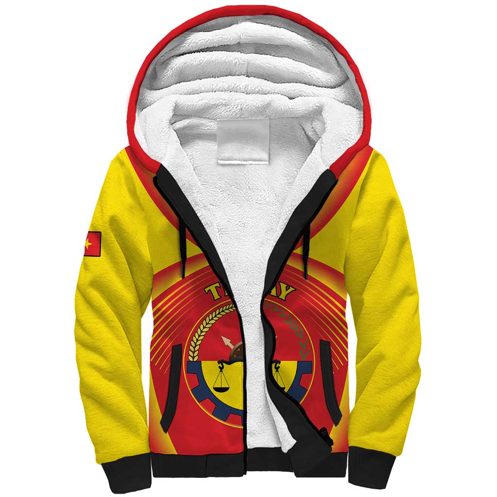 Personalized Tigray Region Sherpa Hoodie Coat Of Arms With Tigray Map