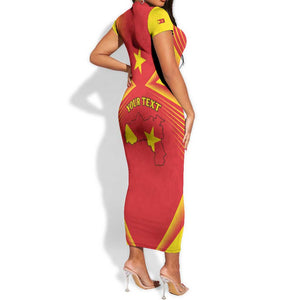 Personalized Tigray Region Short Sleeve Bodycon Dress Coat Of Arms With Tigray Map LT15