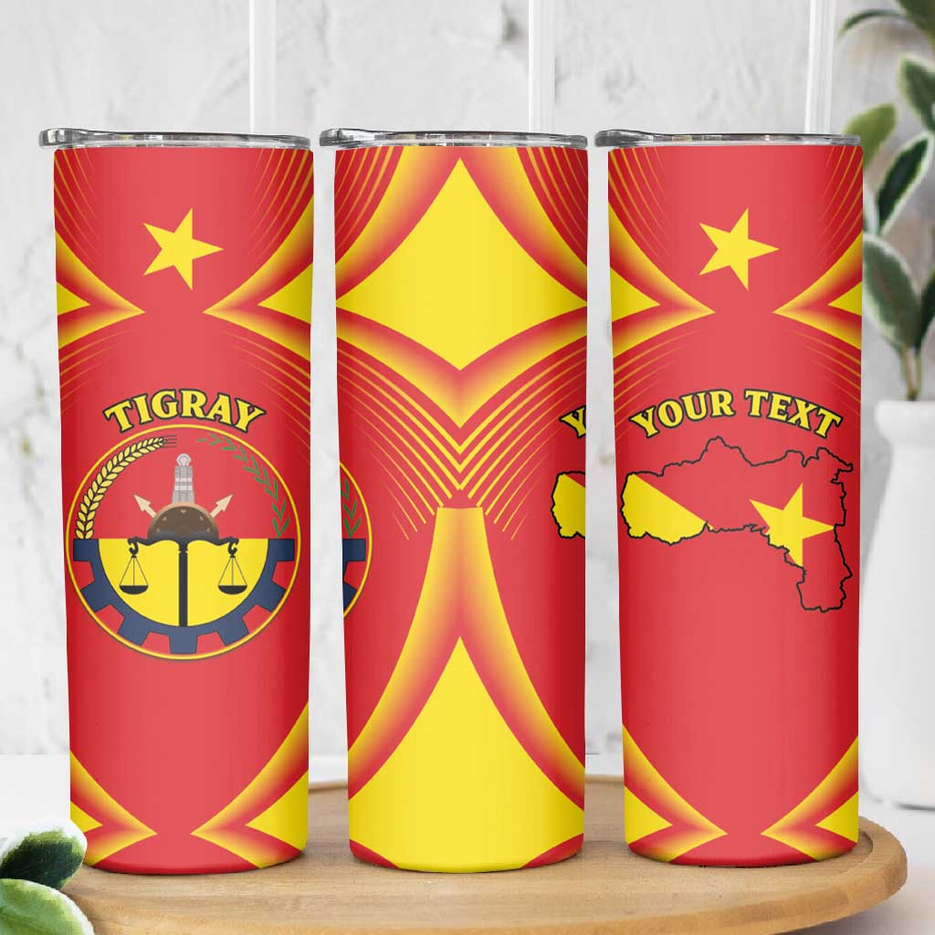 Personalized Tigray Region Skinny Tumbler Coat Of Arms With Tigray Map