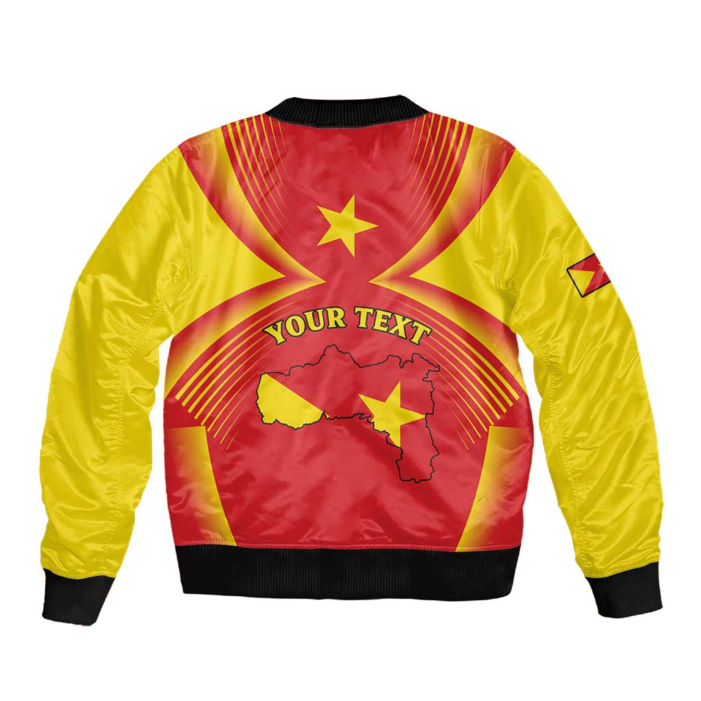 Personalized Tigray Region Sleeve Zip Bomber Jacket Coat Of Arms With Tigray Map