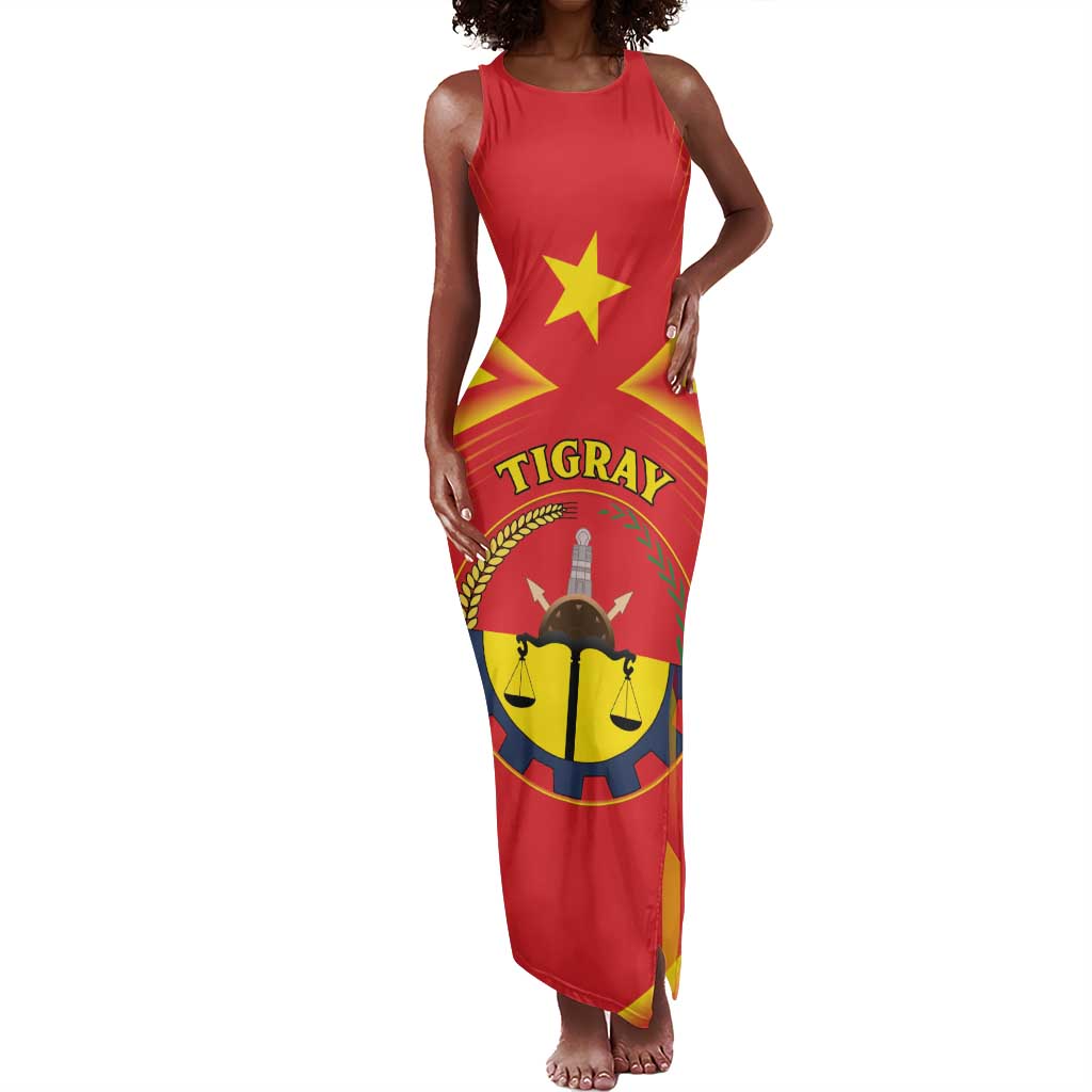 Personalized Tigray Region Tank Maxi Dress Coat Of Arms With Tigray Map