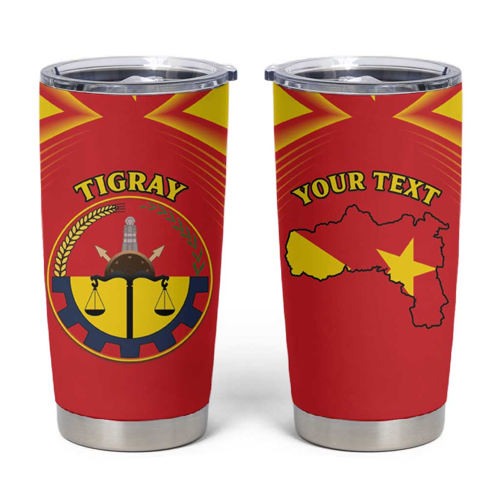 Personalized Tigray Region Tumbler Cup Coat Of Arms With Tigray Map