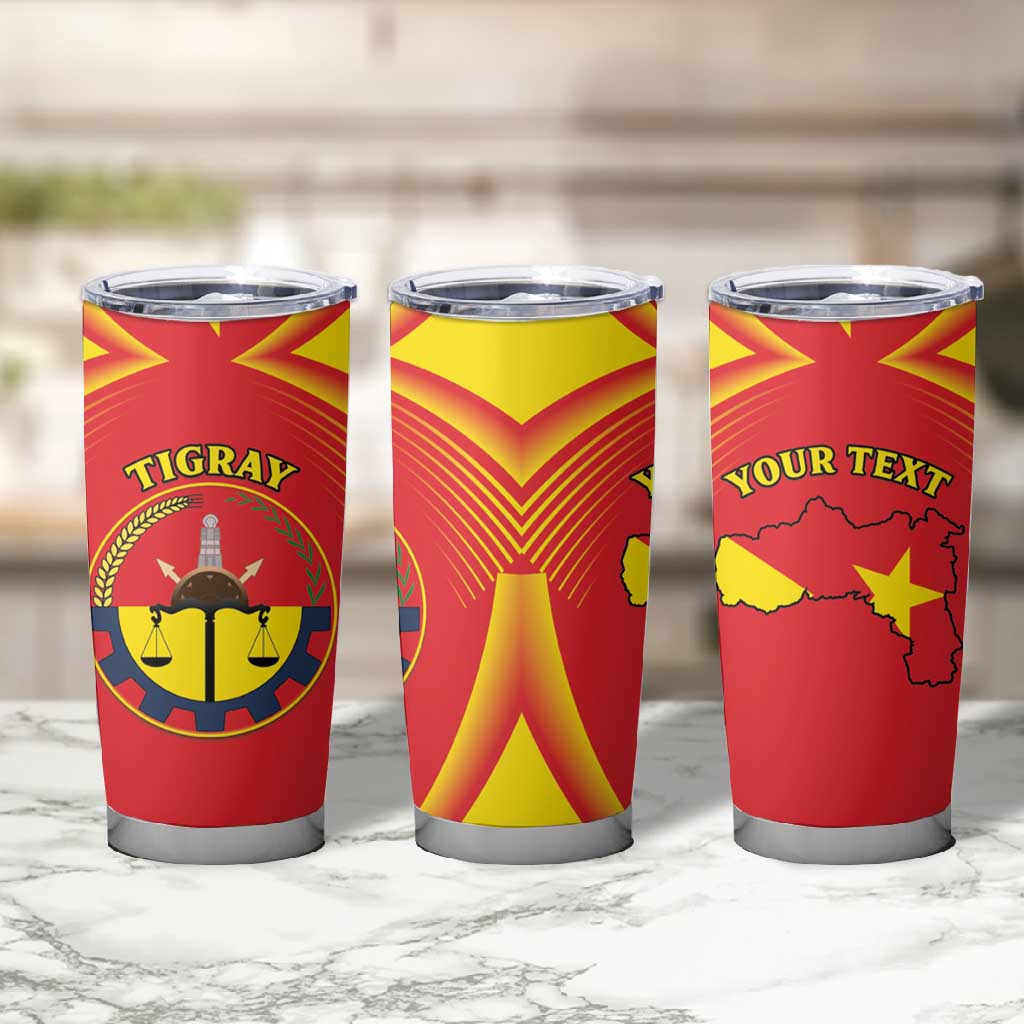 Personalized Tigray Region Tumbler Cup Coat Of Arms With Tigray Map