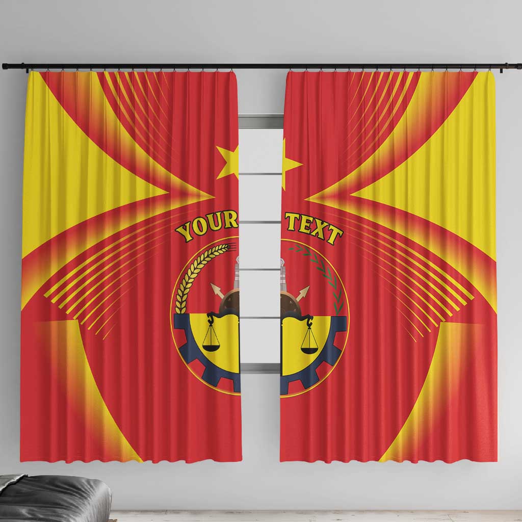 Personalized Tigray Region Window Curtain Coat Of Arms With Tigray Map