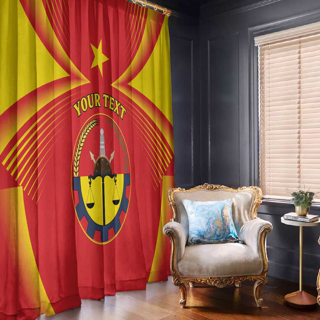 Personalized Tigray Region Window Curtain Coat Of Arms With Tigray Map