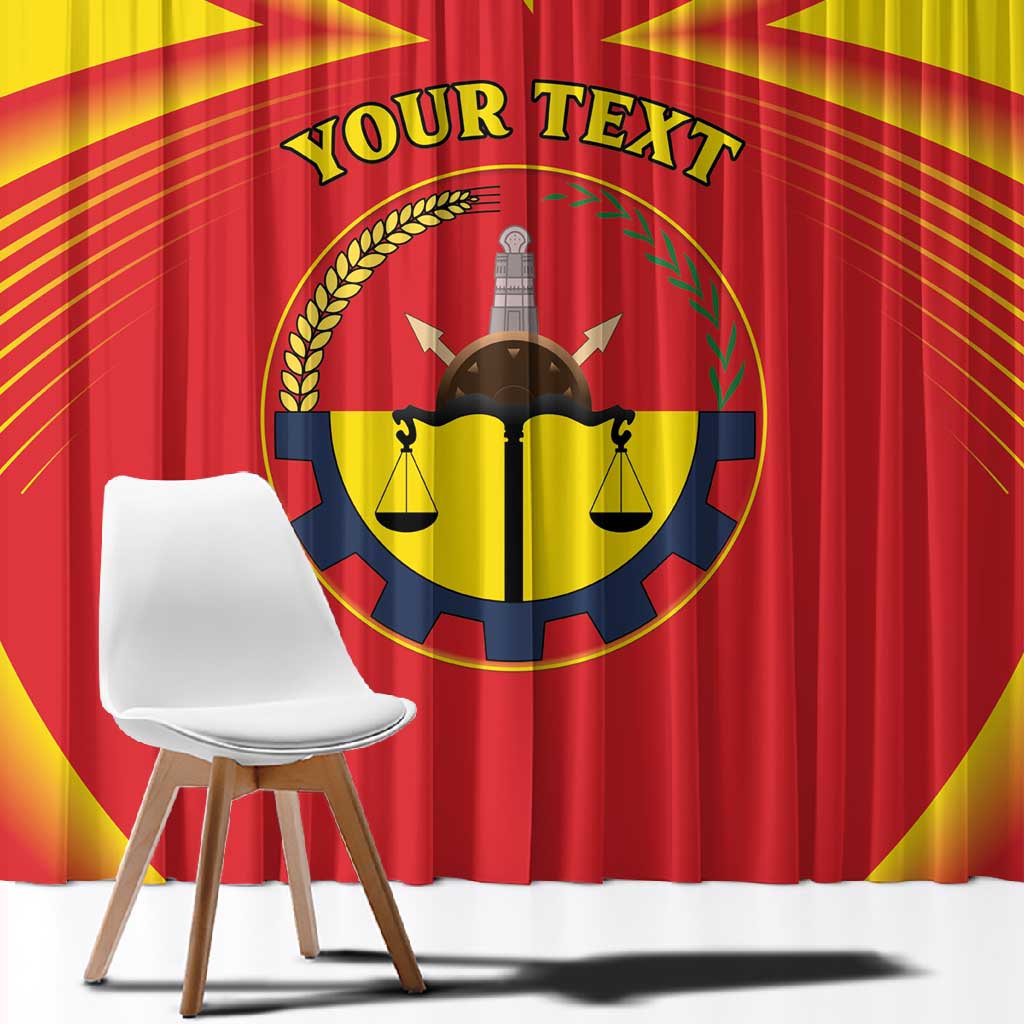 Personalized Tigray Region Window Curtain Coat Of Arms With Tigray Map