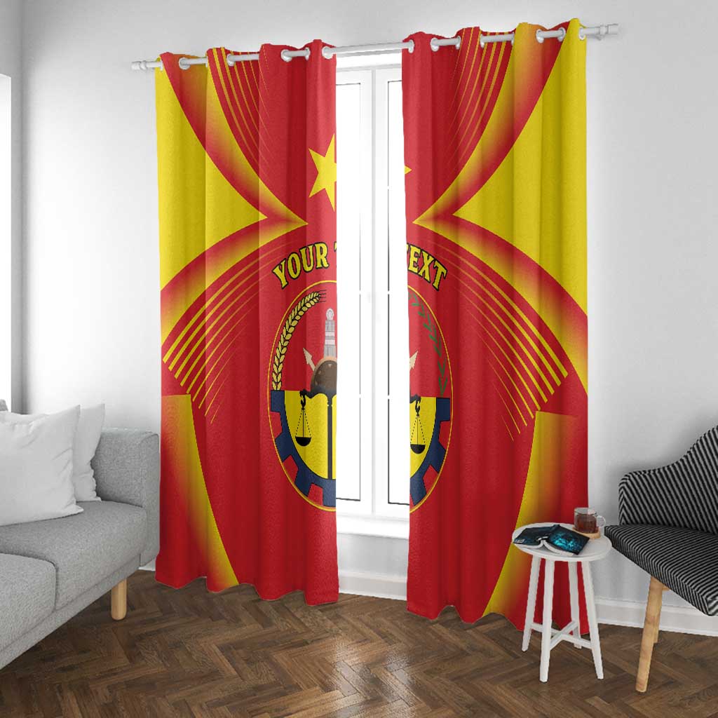 Personalized Tigray Region Window Curtain Coat Of Arms With Tigray Map