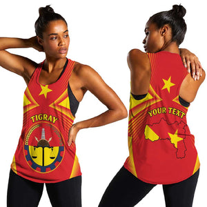 Personalized Tigray Region Women Racerback Tank Coat Of Arms With Tigray Map