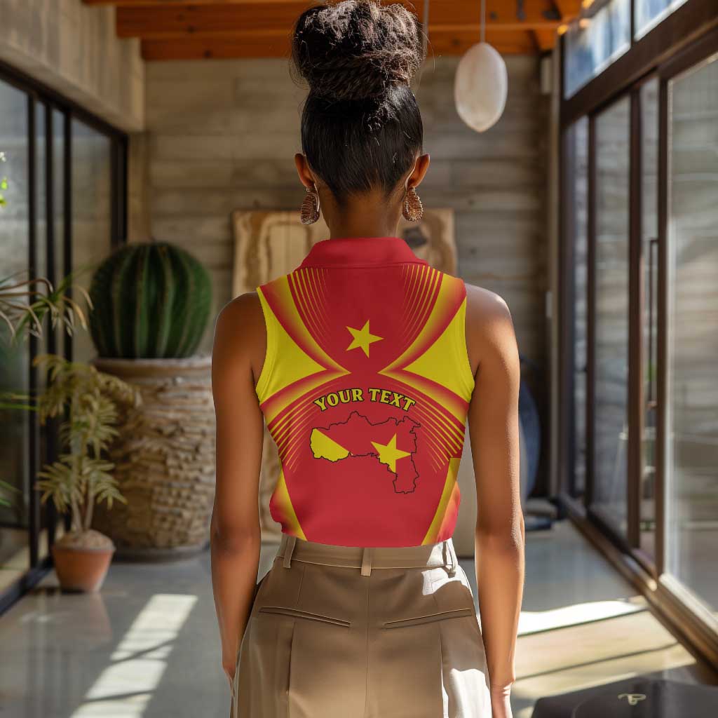 Personalized Tigray Region Women Sleeveless Polo Shirt Coat Of Arms With Tigray Map
