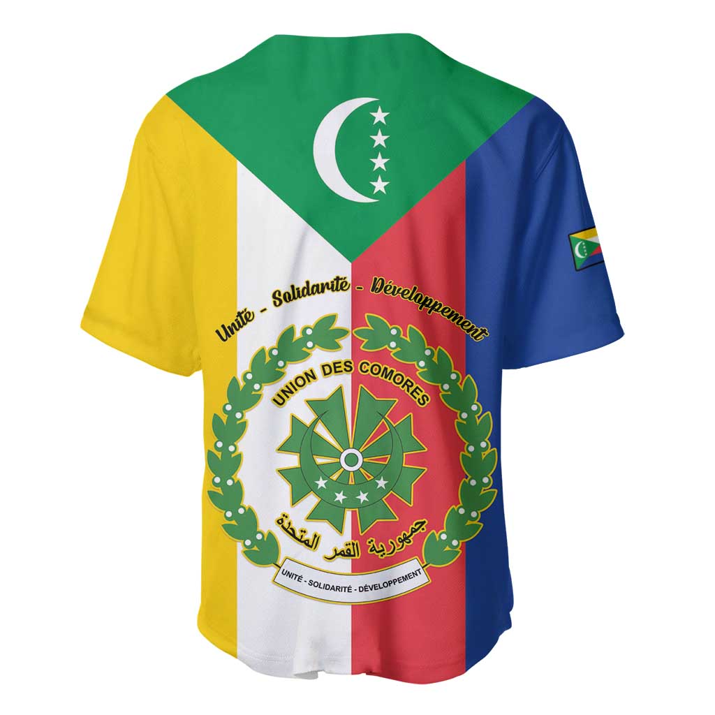 Comoros Coat Of Arms Flag Style Baseball Jersey