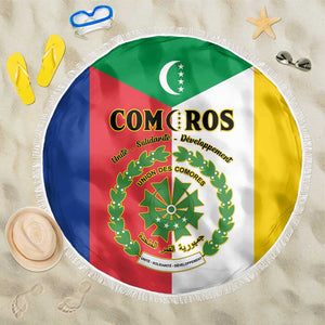 Comoros Coat Of Arms Flag Style Beach Blanket