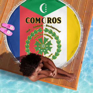 Comoros Coat Of Arms Flag Style Beach Blanket