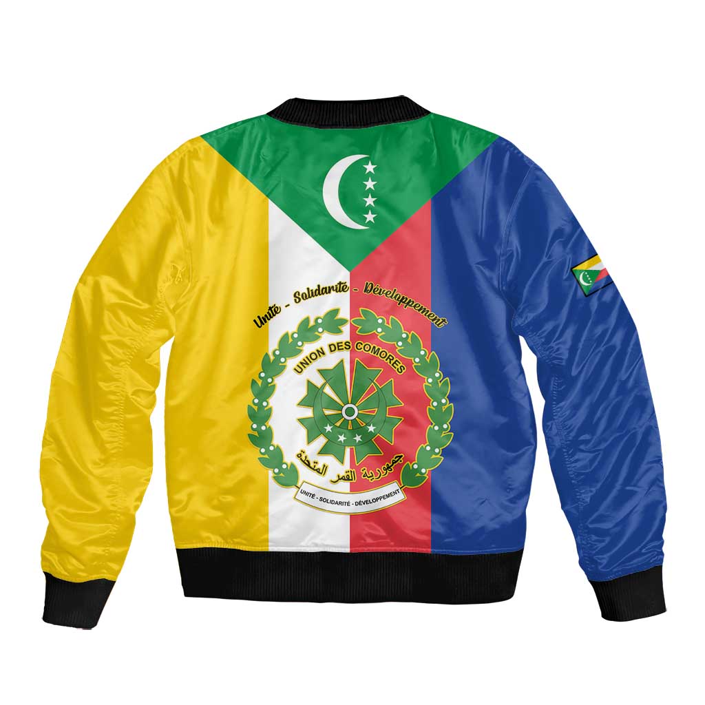 Comoros Coat Of Arms Flag Style Bomber Jacket