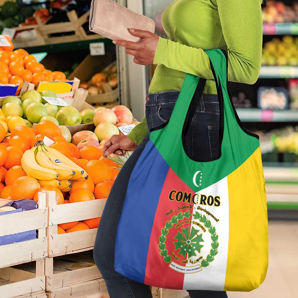 Comoros Coat Of Arms Flag Style Grocery Bag