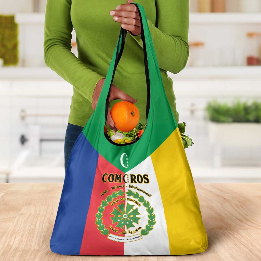 Comoros Coat Of Arms Flag Style Grocery Bag
