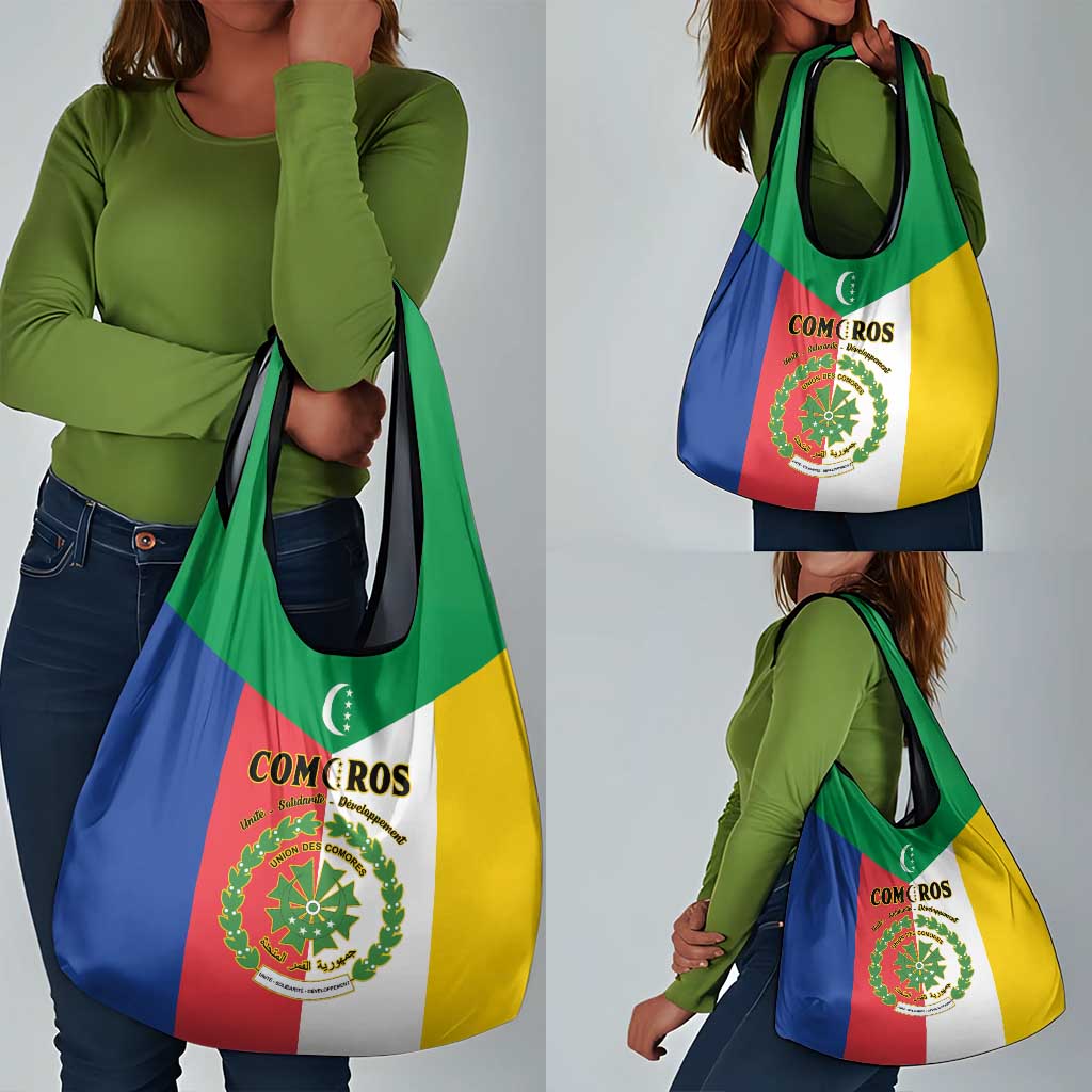 Comoros Coat Of Arms Flag Style Grocery Bag