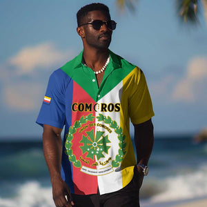 Comoros Coat Of Arms Flag Style Hawaiian Shirt