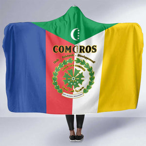 Comoros Coat Of Arms Flag Style Hooded Blanket