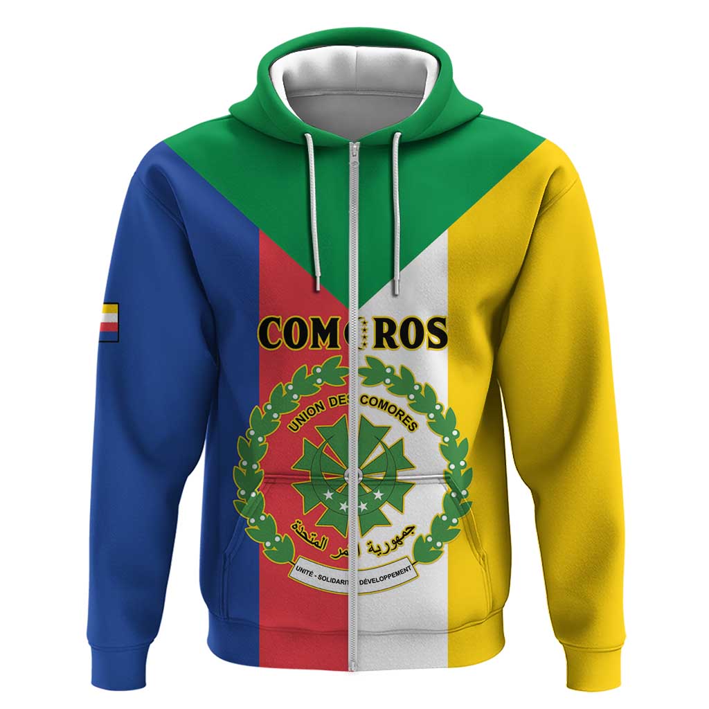 Comoros Coat Of Arms Flag Style Hoodie