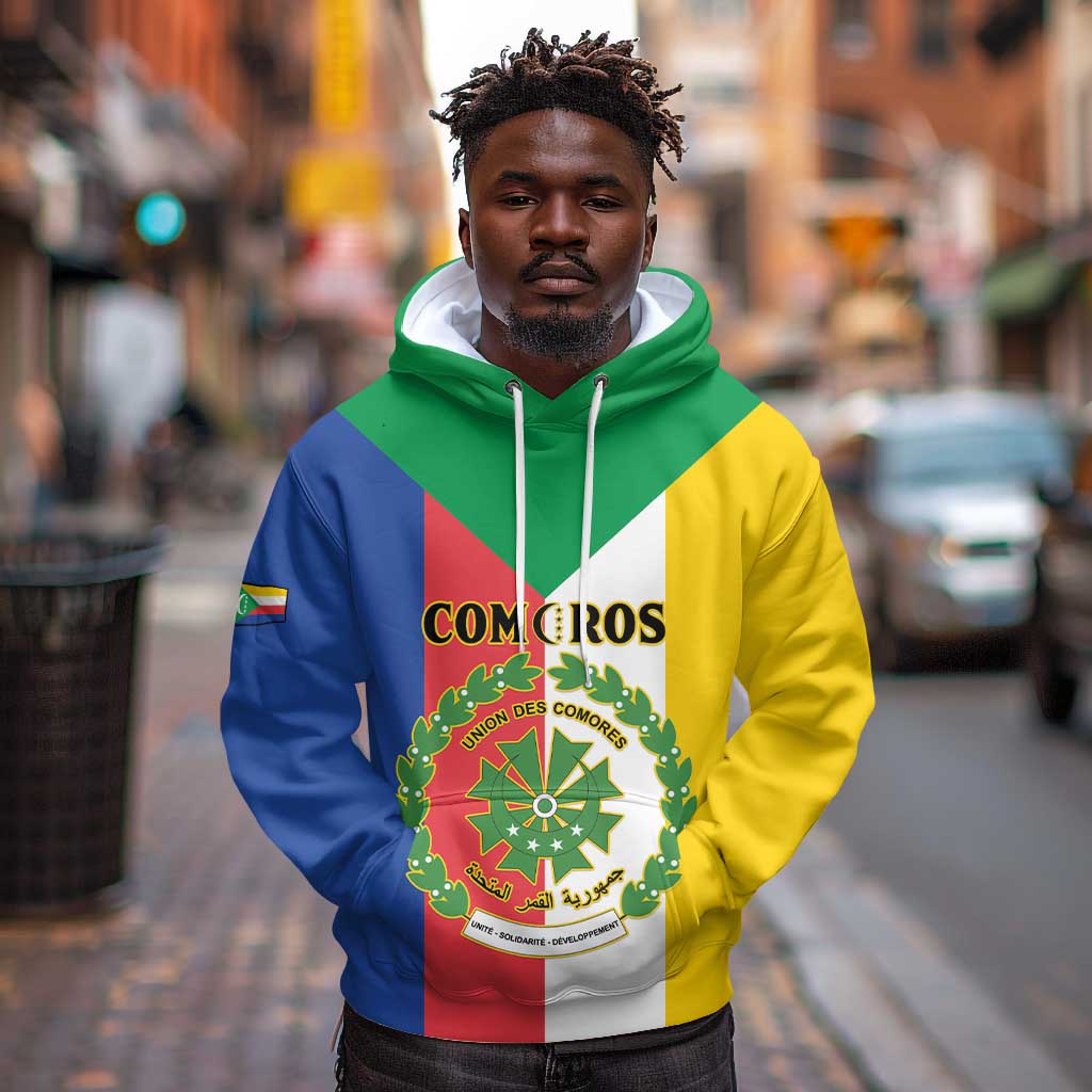 Comoros Coat Of Arms Flag Style Hoodie