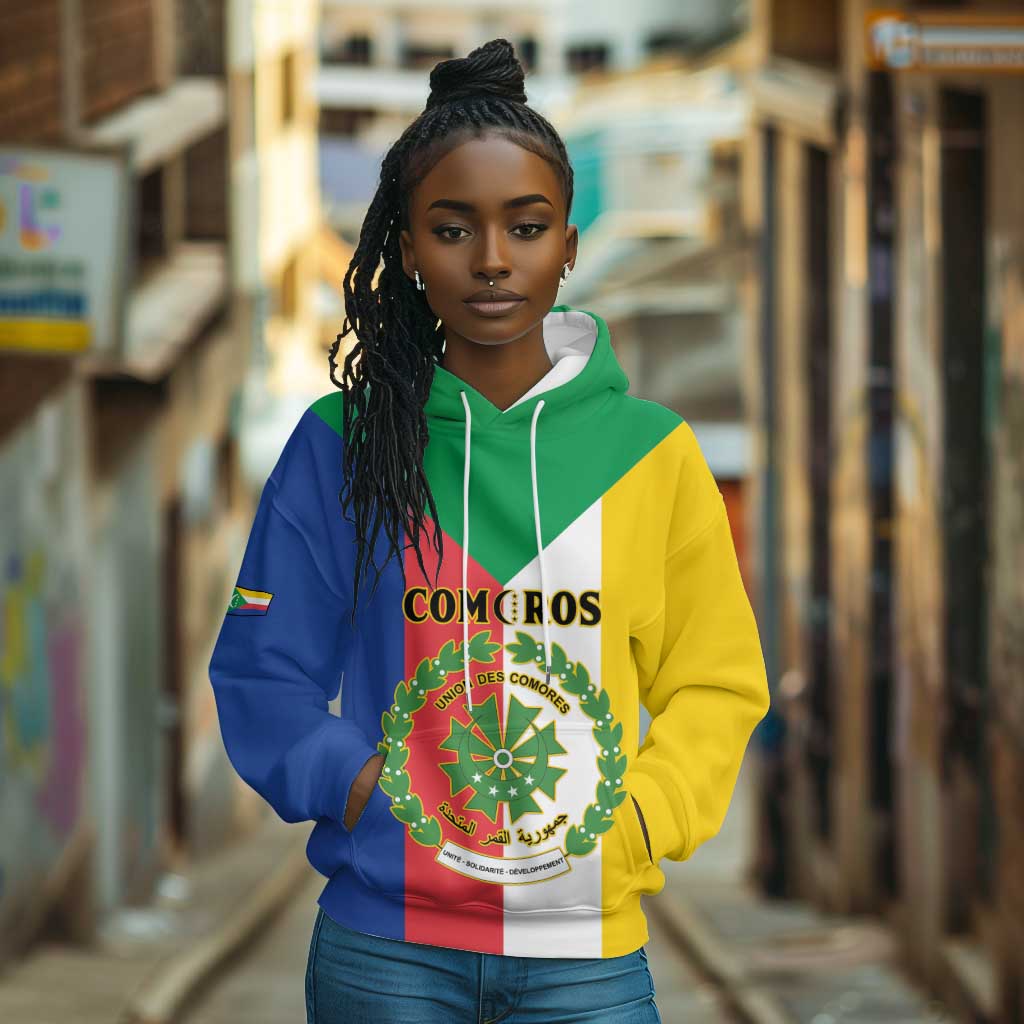 Comoros Coat Of Arms Flag Style Hoodie