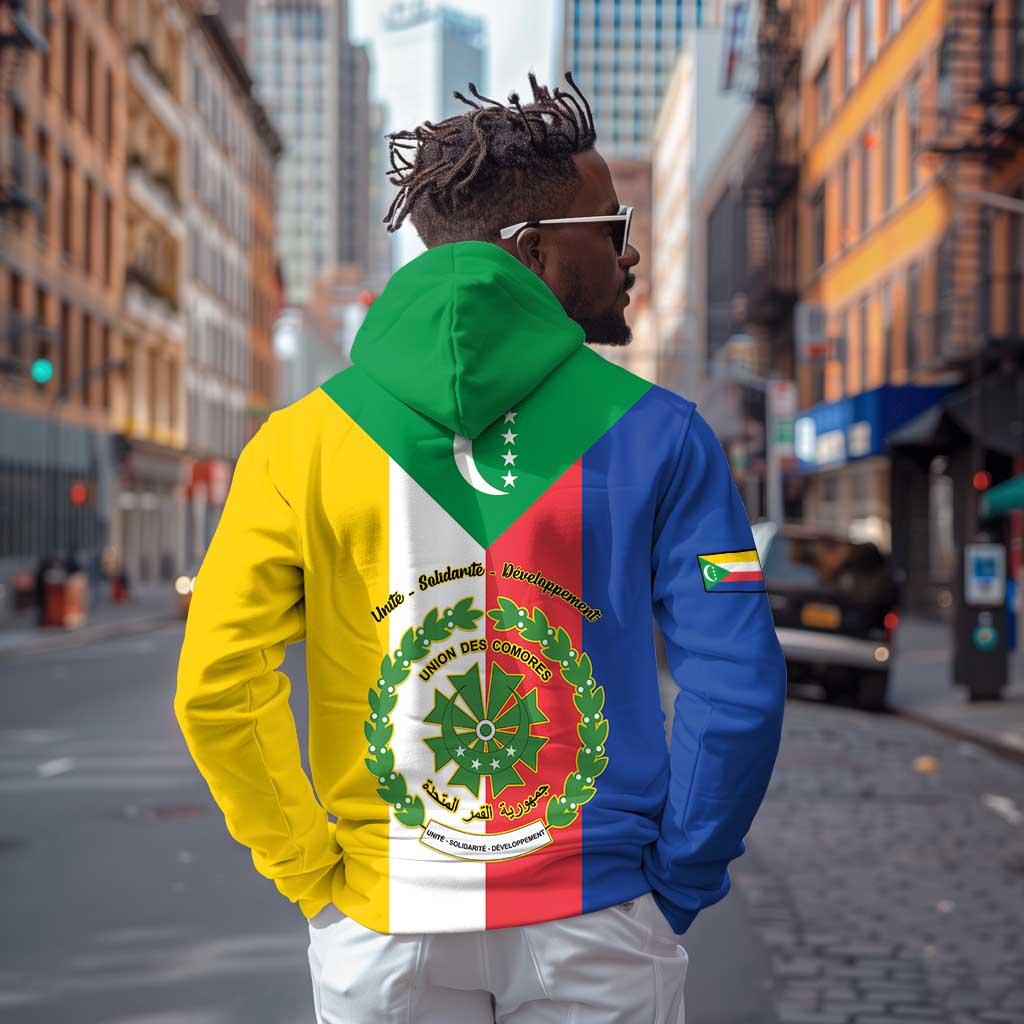 Comoros Coat Of Arms Flag Style Hoodie