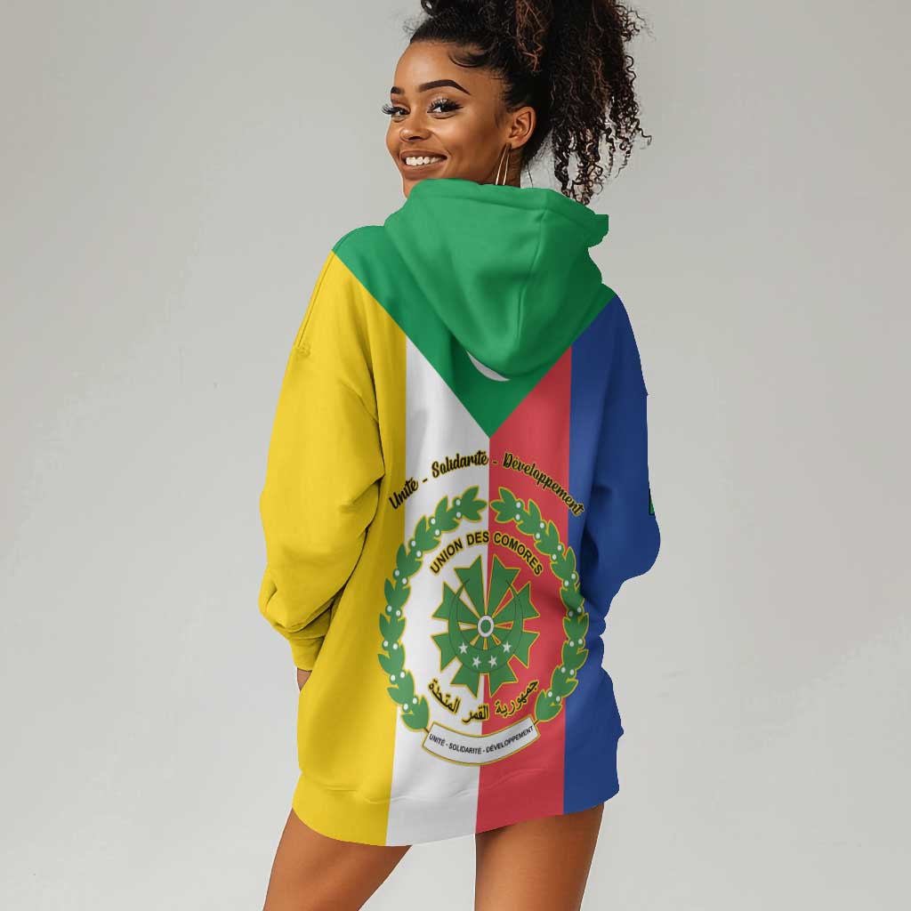 Comoros Coat Of Arms Flag Style Hoodie Dress